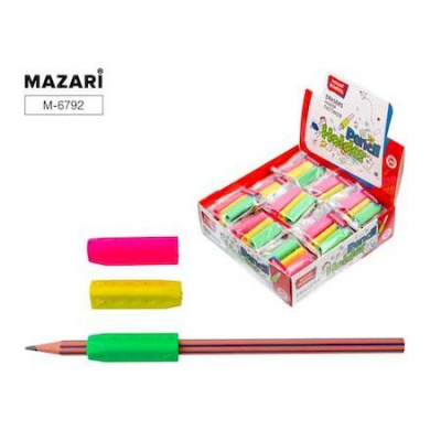 Большое фото товара - Набор ластиков 3 шт PENCIL HOLDER 40х13 мм ассорти M-6792 Mazari, 12-159828. Вариант №1