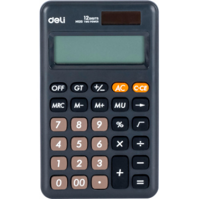 Большое фото товара - Калькулятор DELI 12 разрядов EM120BLACK 178х110х26,5 мм черный, карманный (1740393) Deli, 12-164652. Вариант №1