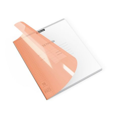 Большое фото товара - Тетрадь  18л клетка с пластиковой обложкой 56368 Классика CoverPro® Неон оранжевая ErichKrause, 12-164981. Вариант №1