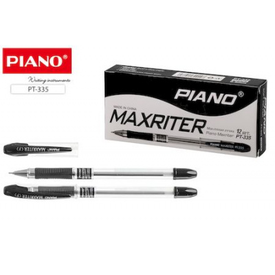 Большое фото товара - Ручка шариковая масляная 0.5мм "PIANO Maxriter" черная PT-335-12/чёрн/ Piano, 12-167449. Вариант №1