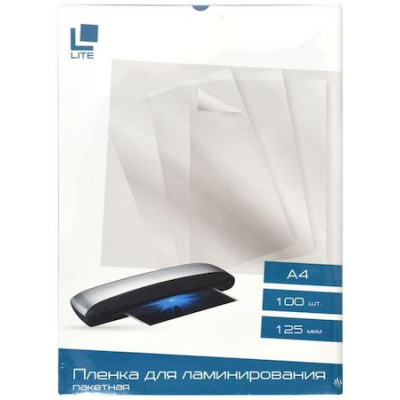 Большое фото товара - Пленка для ламинирования А4 100 шт 125мкм LP125GLS LITE, 12-170402. Вариант №1