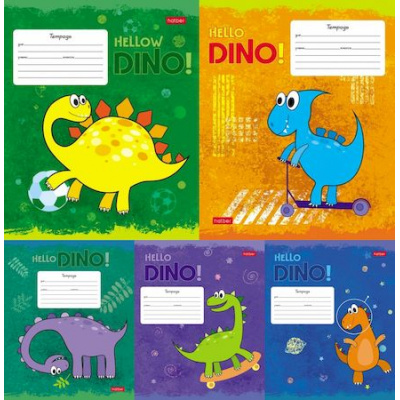 Большое фото товара - Тетрадь  12л клетка "Hello Dino" (074811) Хатбер, 12-172456. Вариант №1