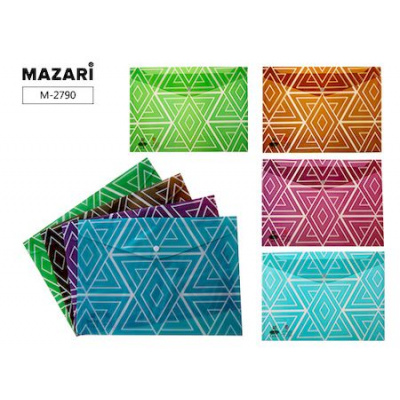 Большое фото товара - Папка с кнопкой  А4+ 160 мкм M-2790 PATTERN Mazari, 12-173687. Вариант №1
