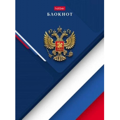 Большое фото товара - Записная книжка А6 64л клетка/линия "Россия" (082506) 30042 Хатбер, 12-175286. Вариант №1