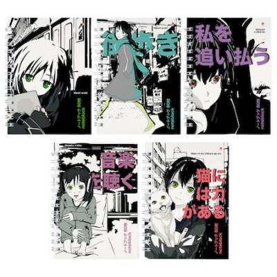 Большое фото товара - Престиж-блокнот на спирали А6 80л MANGA Аниме.CITY 5 видов 3-80-032/04 Альт, 12-175548. Вариант №1