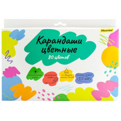 Большое фото товара - Карандаши 80цв 3мм (1549006) SILWERHOF, 12-175706. Вариант №1