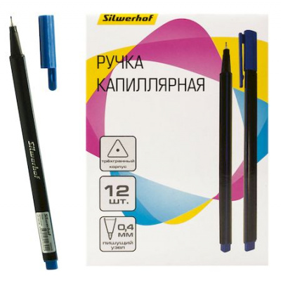 Большое фото товара - Ручка капиллярная 0.4 мм синяя (1832429) SILWERHOF, 12-180757. Вариант №1