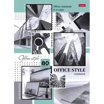 Большое фото товара - Бизнес-блокнот А4  80л клетка "Офисный стиль/Office Style" 5-цв. блок (083867) 30387 Хатбер, 12-181240. Вариант №1
