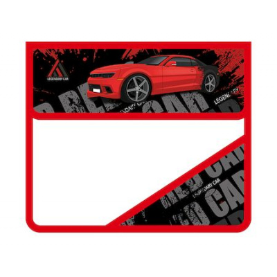 Большое фото товара - Папка для тетрадей А5 на липучке 23х19х5 см ПМ-А5-36 "RED CAR" два отделения Пчелка, 12-182090. Вариант №1