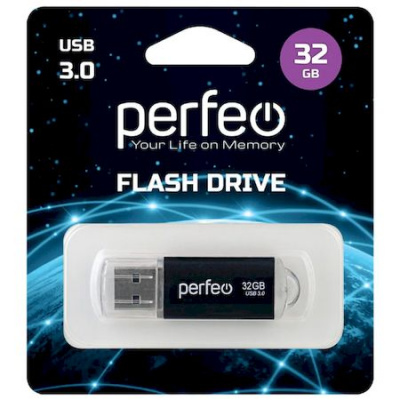 Большое фото товара - ФЛЕШ-накопитель (USB)3.0 PERFEO 32GB C14 Серия "Черный металл", 12-183278. Вариант №1