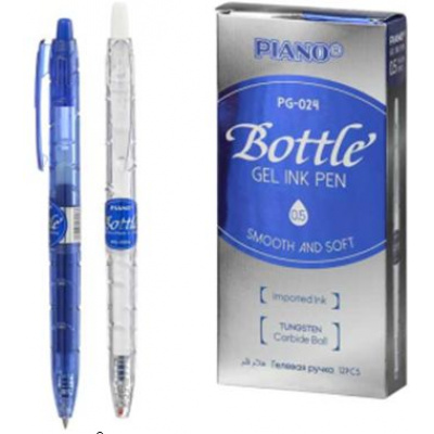 Большое фото товара - Ручка гелевая автоматическая "Piano BOTTLE" 0.5 мм синяя, PG-024/син/ Piano, 12-184055. Вариант №1