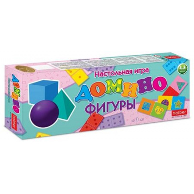 Большое фото товара - Игра Настольная ДОМИНО 28 карточек "Яркие фигуры" (085675) 31196 Хатбер, 12-185171. Вариант №1