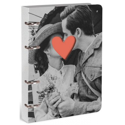 Большое фото товара - Тетрадь со сменным блоком 120л клетка на 4 кольцах "VINTAGE LOVE" soft touch LXNBCL-VL LOREX, 12-186071. Вариант №1
