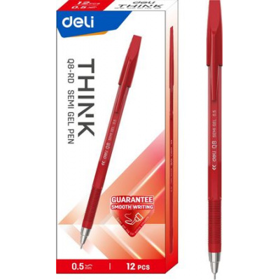 Большое фото товара - Ручка шариковая Think EQ8-RD красная 0.5мм (1658025) Deli, 12-186231. Вариант №1