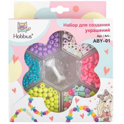 Большое фото товара - Набор бусин для рукоделия ABY-01 №01 ассорти Hobbius, 12-189661. Вариант №1
