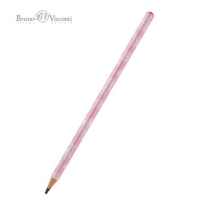 Большое фото товара - Карандаш пластиковый  "ЗЕФИРНАЯ РОЗА/FlowerZefir. Rosa" трехгранный НВ 21-0069/01 Bruno Visconti, 12-190362. Вариант №1