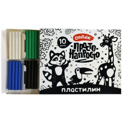 Большое фото товара - Пластилин  10цв 120 гр. "ПРОСТО-НАПРОСТО" ПЛ1210КР Creativiki, 12-192164. Вариант №1