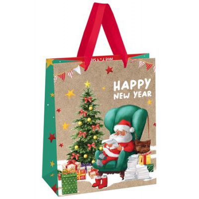 Большое фото товара - Пакет бумажный 18 х 23 х 10 см "Санта/Santa" крафт MS_61637 (371076) MESHU, 12-192522. Вариант №1