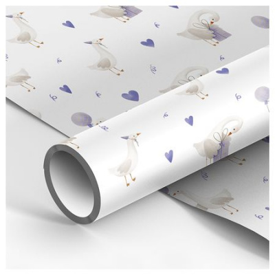 Большое фото товара - Бумага упаковочная  70х100 см "Гусик/Gooset" 80 г/м2 MS_62839 MESHU, 12-192909. Вариант №1