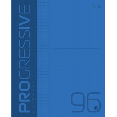 Большое фото товара - Тетрадь  96л линия пластиковая обложка "PROGRESSIVE" Синяя (088810) Хатбер, 12-192947. Вариант №1
