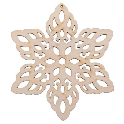 Большое фото товара - Деревянная заготовка из фанеры подвеска "Снежинка №2" 8х9х0,3 см ВД-1201 "Mr. Carving", 12-193152. Вариант №1