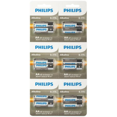 Большое фото товара - Элемент питания LR06  2BL Philips Entry отрывной 2х6, 12-194984. Вариант №1