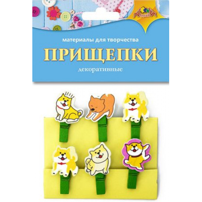 Большое фото товара - Декоративные прищепки "Веселые собачки" С3574-19 АппликА, 12-195663. Вариант №1