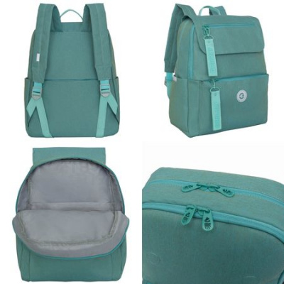 Большое фото товара - Рюкзак молодежный RXL-425-1/4 мятный 33х39х14 см GRIZZLY, 12-198486. Вариант №1