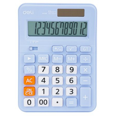 Большое фото товара - Калькулятор DELI 12 разрядов 108,7 х 152,1 х 29,8 мм EM210FBLUE  синий (1905867) Deli, 12-199497. Вариант №1