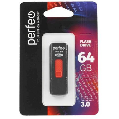Большое фото товара - ФЛЕШ-накопитель (USB)3.0 PERFEO 64GB S05 Черный ТТ0010153, 12-200912. Вариант №1