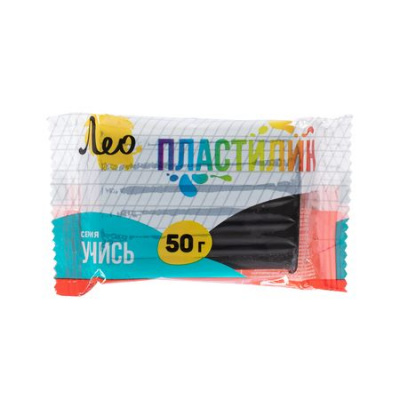 Большое фото товара - Пластилин  50гр. "Учись" черный LNMC-50 Лео, 12-201893. Вариант №1