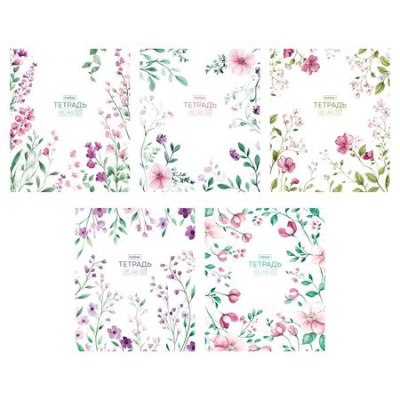 Большое фото товара - Тетрадь  48л клетка "Natural Flowers" (092866) 48Т5тВ1 Хатбер, 12-203152. Вариант №1