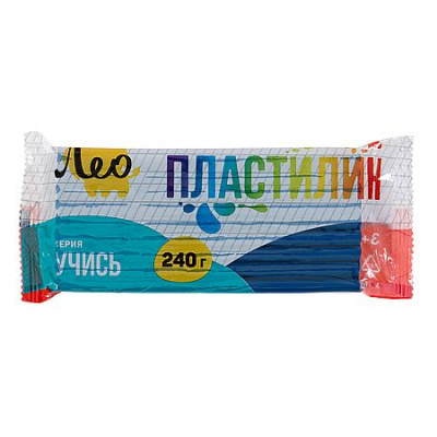 Большое фото товара - Пластилин 240гр. "Учись" синий LNMC-240 Лео, 12-204175. Вариант №1