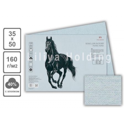Большое фото товара - Бумага для пастели 35х50 см 10л 160г/м2 "Палаццо.Bluemarine" голубой БРВm/В3 Лилия Холдинг, 12-204994. Вариант №1