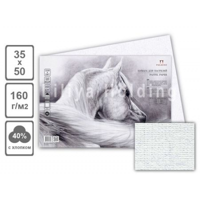 Большое фото товара - Бумага для пастели 35х50 см 10л 160г/м2 "Палаццо.Ice" белый лед БРI/В3 Лилия Холдинг, 12-204997. Вариант №1