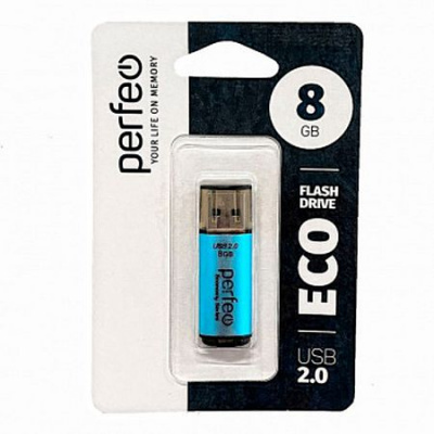 Большое фото товара - ФЛЕШ-накопитель (USB) PERFEO  8GB E04 Серия "Синяя экономика" PF-E04N008ES PERFEO, 12-206991. Вариант №1