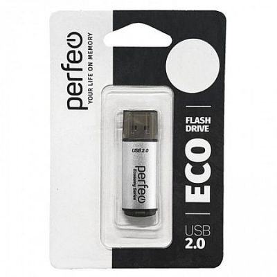 Большое фото товара - ФЛЕШ-накопитель (USB) PERFEO 16GB E04 Серия "Серебряная экономика" PF-E04S016ES PERFEO, 12-206993. Вариант №1