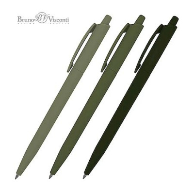 Большое фото товара - Ручка автоматическая шариковая 0.5мм "SlimClick.Зеленая/Verde" синяя 20-0508 Bruno Visconti, 12-207770. Вариант №1