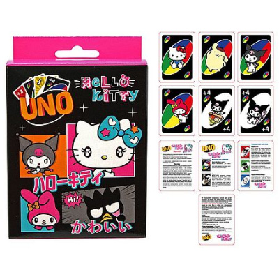 Большое фото товара - Игра Настольная УНО/UNO "Привет, Китти" (Hello Kitty) коробочка с подвесом 78406 Centrum, 12-209088. Вариант №1