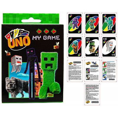 Большое фото товара - Игра Настольная игра УНО/UNO "Моя игра" (My Game) коробочка с подвесом 78407 Centrum, 12-209089. Вариант №1