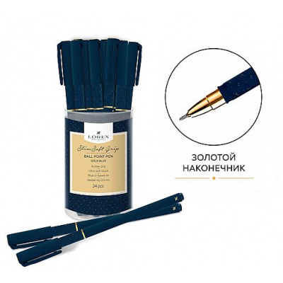 Большое фото товара - Ручка шариковая масляная 0.5мм "Slim Soft Grip.LOREX GOLD BLUE" синяя LXOPSSGG-GB 266148 LOREX, 12-212077. Вариант №1