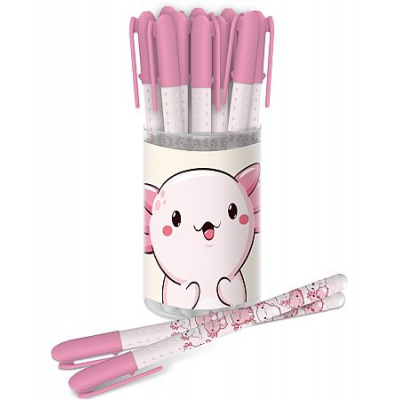 Большое фото товара - Ручка гелевая "Пиши-стирай" синяя 0.5 мм "Medium Soft/ LOREX KIDS AXOLOTL" LXKEPMS-AX 266152 LOREX, 12-212082. Вариант №1