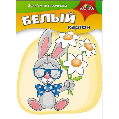 Большое фото товара - Набор картона белого А4  5л "Белые ромашки" ПЭТ уп. С2462-10 АппликА, 12-212311. Вариант №1