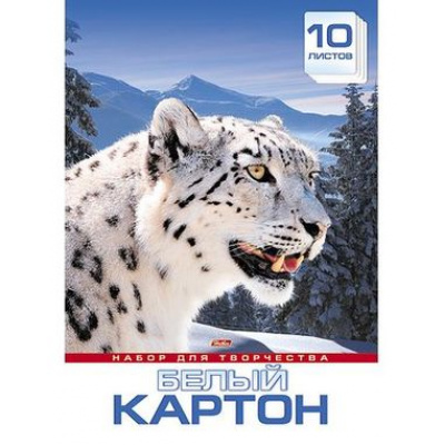 Большое фото товара - Набор картона белого А3  10л "Снежный барс" 11345 (032434) Хатбер, 12-64198. Вариант №1