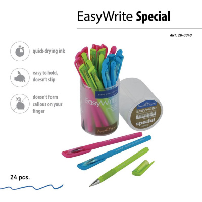 Большое фото товара - Ручка шариковая 0.5 мм "EasyWrite.SPECIAL" синяя (4 цвета корпуса) 20-0040 Bruno Visconti, 12-65494. Вариант №1