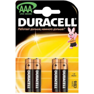 Большое фото товара - Элемент питания LR03  4BL DURACELL  BASIC, 12-71951. Вариант №1