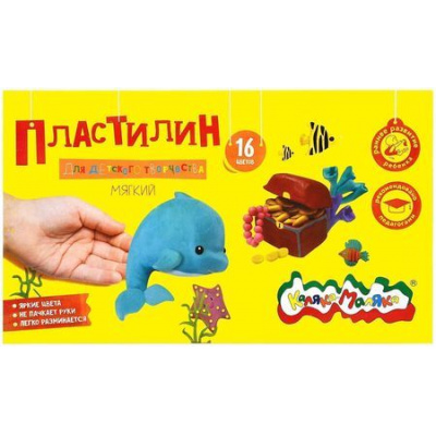 Большое фото товара - Пластилин  16цв 240 гр.  ПКМ16-П Каляка-Маляка, 12-73528. Вариант №1
