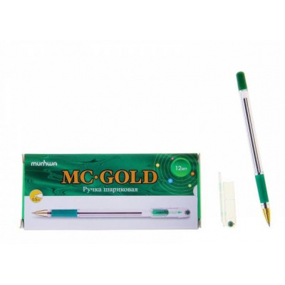 Большое фото товара - Ручка шариковая MC GOLD зеленая 0.5мм BMC-04 MunHwa, 12-79074. Вариант №1