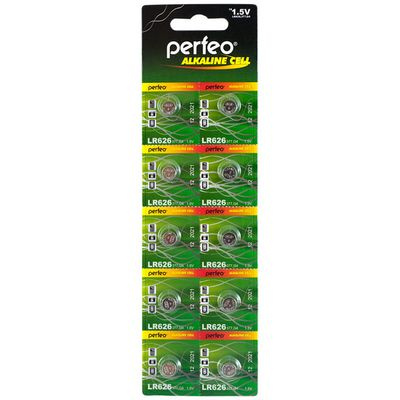 Большое фото товара - Элемент питания  AG 4 Perfeo LR626 (377A) 10BL Alkaline Cel, 12-88403. Вариант №1
