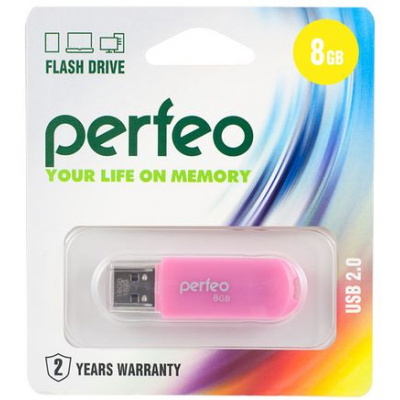 Большое фото товара - ФЛЕШ-накопитель (USB) PERFEO  8GB C03 Розовый, 12-90219. Вариант №1